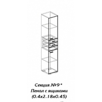 Персона секция № 9 пенал с ящиком